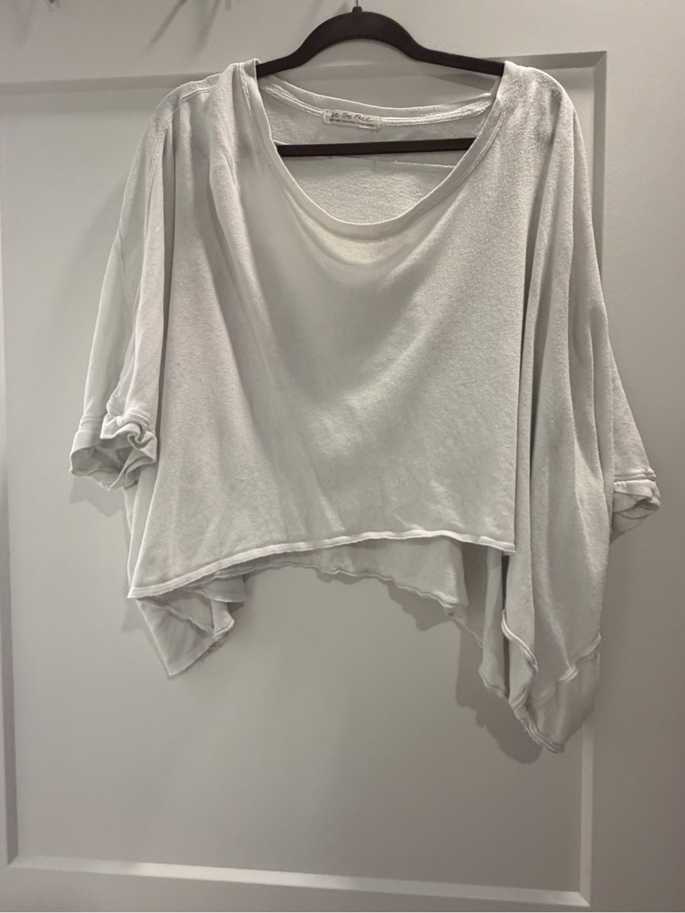Free People White Cropped Tee